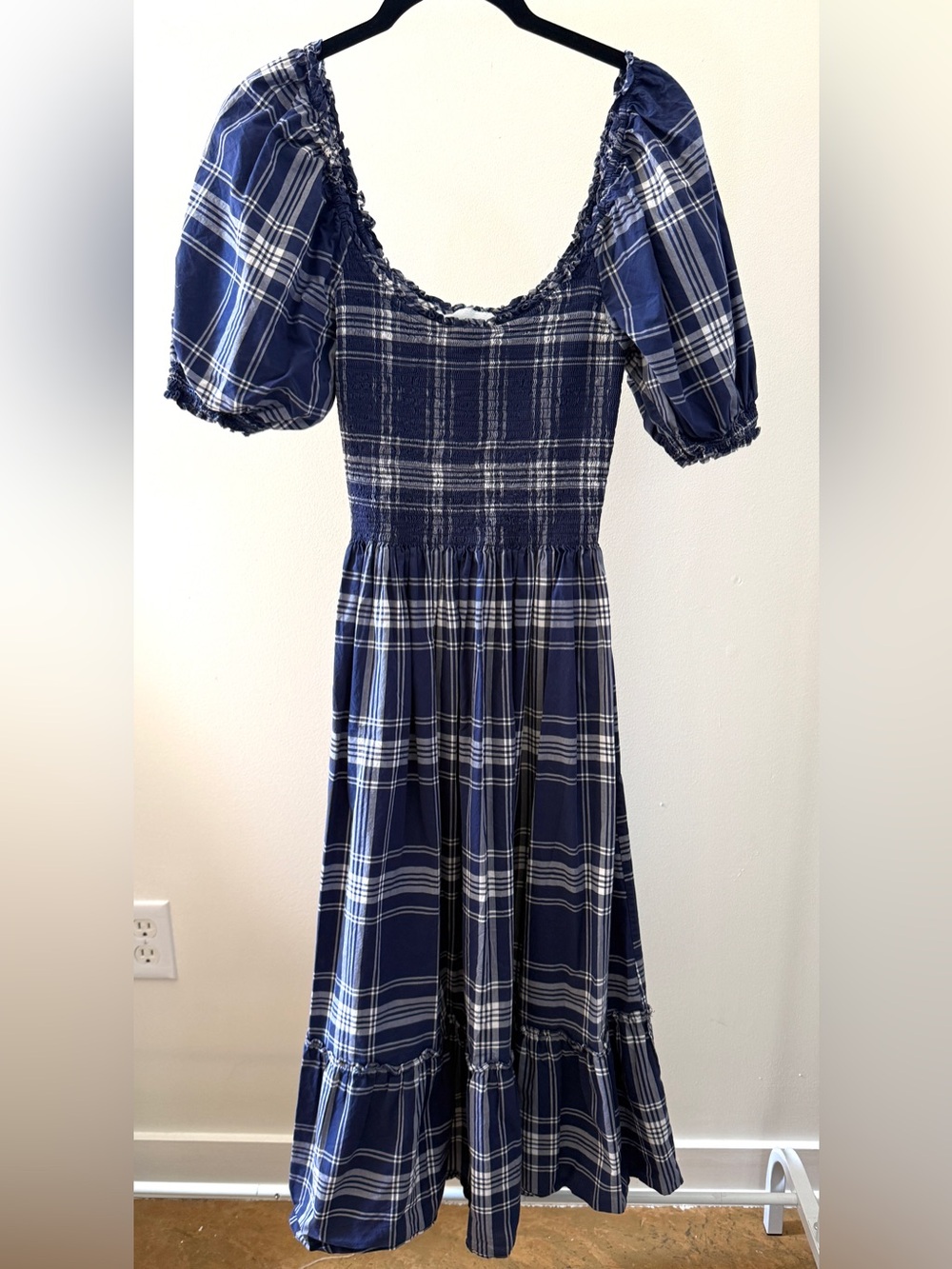 Hill House Home Louisa Nap Dress Blue White Gingham Check - Size M - Picture 3 of 11